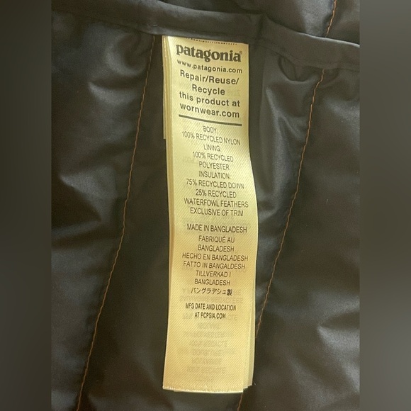 Patagonia Down Sweater Puffer Jacket Kids Orange Insulated Full Zip size XXL - Picture 6 of 10